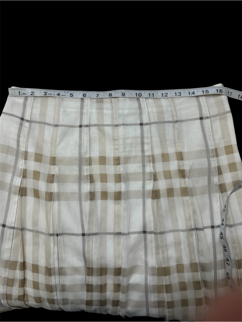 Burberry London 100% Cotton Knee Length Pleated Skirt Sz 8 Novacheck Plaid - Picture 11 of 16